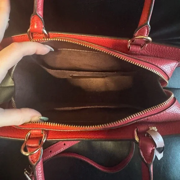 Coach Red floral appliqué Handbag - Picture 7 of 14